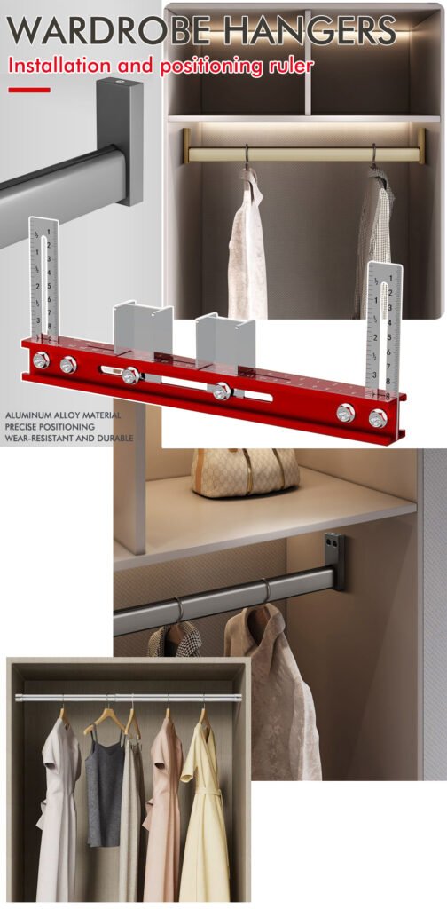 Wardrobe Hanging Rod Positioning Ruler Precision Installation Template For Closet Flange Bracket Mounting Fixparthub Fixparthub